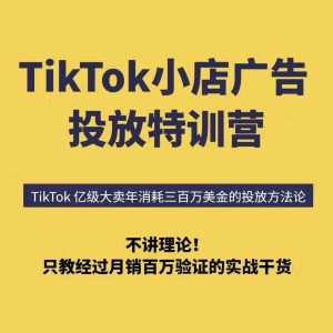 TikTok小店广告投放特训营，6天破局计划专治各种“投不动”，教你经过月销百万验证的实战干货-16888副业资讯
