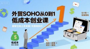外贸SOHO从0到1低成本创业课,能够立刻上手实操与落地执行-16888副业资讯