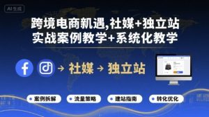 跨境电商新机遇,社媒+独立站,实战案例教学+系统化教学-16888副业资讯
