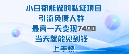 2025年小白都能做的私域项目引流负债人群最高一天变现1k+高变现难度低当天就能见到钱上手快-16888副业资讯
