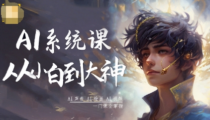 AI系统课程，从小白到大神系统学AI，AI声音-AI绘画-AI视频一门课全掌握-16888副业资讯