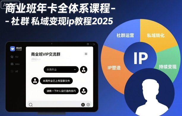 商业班年卡全体系课程-社群私域变现ip教程2025-16888副业资讯