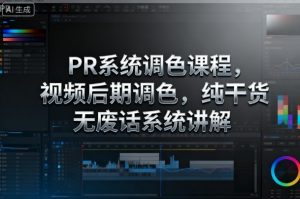 PR系统调色课程，视频后期调色，纯干货无废话系统讲解-16888副业资讯