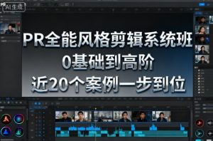 PR全能风格剪辑系统班，0基础到高阶，近20个案例一步到位-16888副业资讯