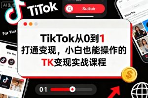 TikTok从0到1打通变现，小白也能操作的TK变现实战课程-16888副业资讯