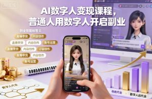 AI数字人变现课程,普通人用数字人开启副业-16888副业资讯