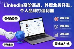 Linkedin高阶实战,外贸业务开发,个人品牌打造利器-16888副业资讯
