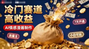 公众号冷门赛道,用AI做情感漫画,7天开通流量主,操作简单,小白可玩-16888副业资讯