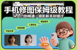手机修图保姆级教程,从入门到精通,摄影新手别错过-16888副业资讯