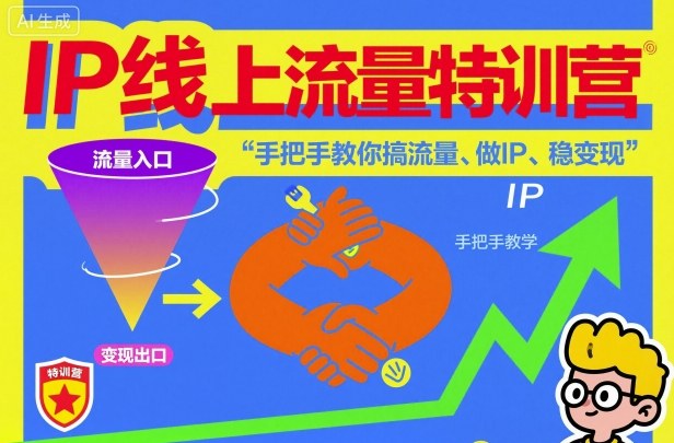 IP线上流量特训营，手把手教你搞流量、做IP、稳变现-16888副业资讯