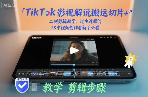 TikTok影视解说搬运切片+二创剪辑教学，过中过原创，TK中视频创作者新手必看-16888副业资讯