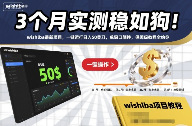 3个月实测稳如狗！wishlba最新项目，一键运行日入50美刀，单窗口躺挣，保姆级教程全给你【揭秘】-16888副业资讯