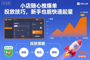 小店随心推爆单投放技巧，新手也能快速起量-16888副业资讯