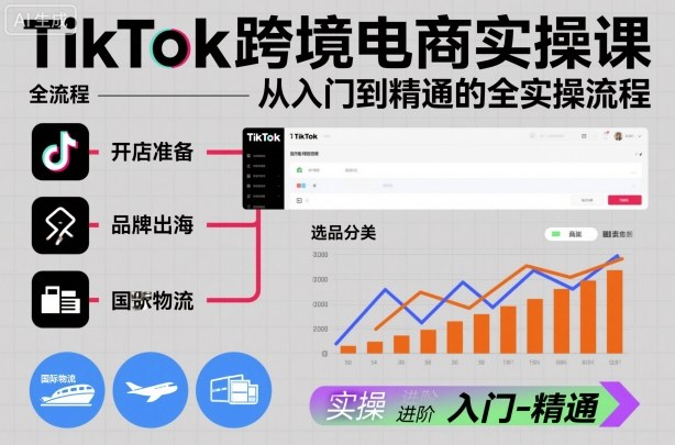 TikTok跨境电商实操课，从入门到精通的全实操流程-16888副业资讯