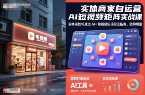 实体商家自运营AI短视频矩阵实战课，实体店如何通过AI+短视频实现引流拓客、团购增量-16888副业资讯