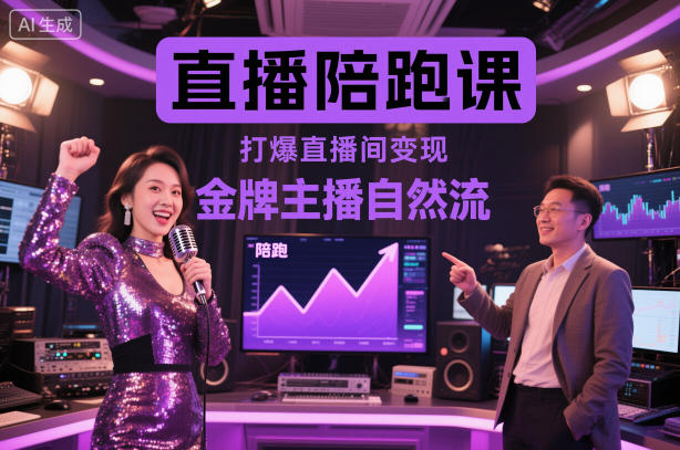 直播陪跑课，金牌主播自然流打爆直播间，复制高变现玩法-16888副业资讯