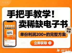 手把手教学!在小红书卖稀缺电子书,单份利润2张+的完整方案-16888副业资讯