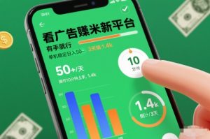 看广告賺米新平台,有手就行,单机稳定日入50+,操作10分钟上手,3天搞了1.4k【揭秘】-16888副业资讯