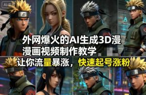 外网爆火的AI生成3D漫画视频制作教学,让你流量暴涨,快速起号涨粉!-16888副业资讯