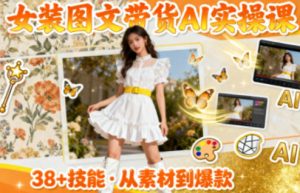 女装图文带货的AI实操课，覆盖38个实用技能，快速提升素材制作效率-16888副业资讯