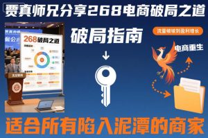 贾真师兄分享268电商破局之道-适合所有陷入泥潭的商家-16888副业资讯