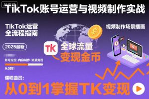 2025最新TikTok账号运营与视频制作实战全流程,从0到1掌握TK变现(含11月最新TK搬运技术)-16888副业资讯