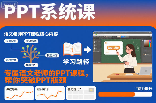 PPT系统课，专属语文老师的PPT课程，帮你突破PPT瓶颈-16888副业资讯
