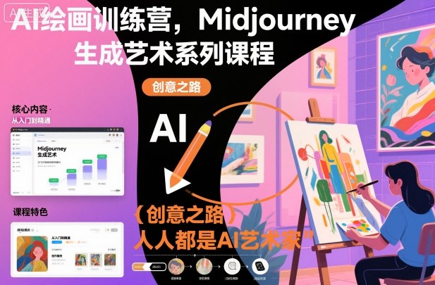 AI绘画训练营，Midjourney生成艺术系列课程，人人都是AI艺术家-16888副业资讯