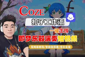 Coze扣子智能体工作流一键生成“即梦乐器演奏“短视频,全流程保姆级教学-16888副业资讯