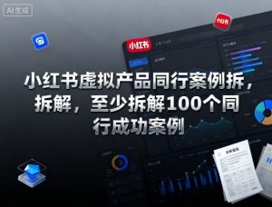 小红书虚拟产品同行案例拆解,至少拆解100个同行成功案例(完结)-16888副业资讯