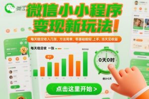 微信小程序变现新玩法，每天稳定收入几张，方法简单，零基础也能轻松上手，当天见收益【揭秘】-16888副业资讯