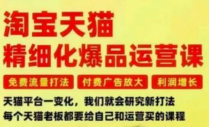 淘宝天猫精细化爆品运营课,免费流量打法-付费广告放大-利润增长-三大核心痛点,一次全部解决-16888副业资讯