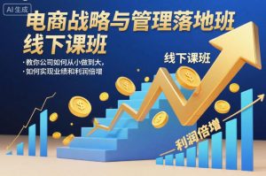 电商战略与管理落地班线下课，教你公司如何从小做到大，如何实现业绩和利润倍增【录音】-16888副业资讯