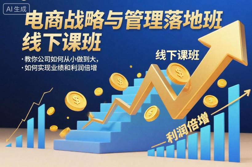 电商战略与管理落地班线下课，教你公司如何从小做到大，如何实现业绩和利润倍增【录音】-16888副业资讯