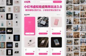 小红书虚拟矩阵玩法3.0，铺货铺笔记型打法，少款狂怼笔记型打法-16888副业资讯