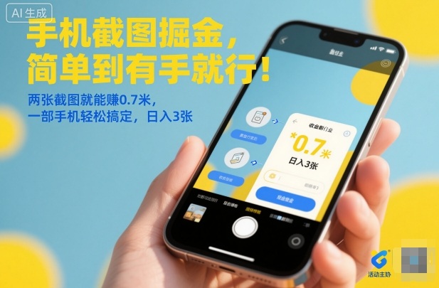 手机截图掘金，简单到有手就行！两张截图就能賺0.7米，一部手机轻松搞定，日入3张【揭秘】-16888副业资讯