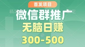 首发项目,微信群推广掘金,多号矩阵无脑日入3-5张【揭秘】-16888副业资讯