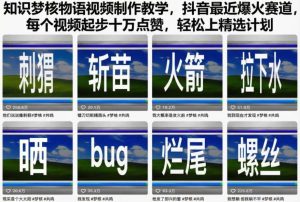 知识梦核物语视频制作教学,抖音最近爆火赛道,每个视频起步十万点赞,轻松上精选计划-16888副业资讯