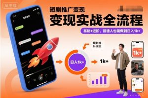 短剧推广变现实战全流程，基础+进阶，普通人也能做到日入1k+-16888副业资讯