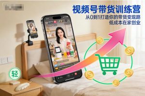 视频号带货训练营,从0到1打造你的带货变现路,低成本在家创业-16888副业资讯