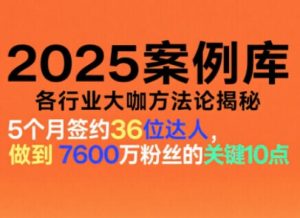 2025案例库,收录各行业大咖的方法论,各行业大咖方法论揭秘-16888副业资讯