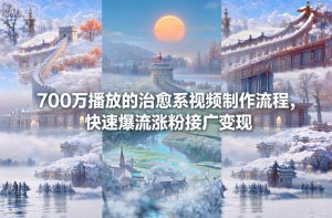 700万播放的治愈系视频制作流程,快速爆流涨粉接广变现-16888副业资讯