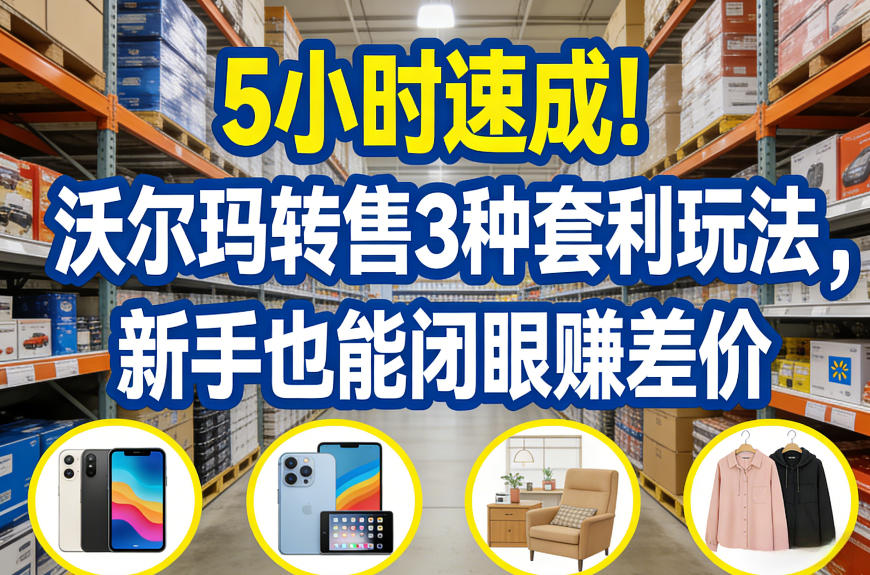 5小时速成！沃尔玛转售3种套利玩法，新手也能闭眼賺差价-16888副业资讯