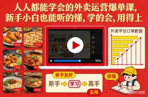 人人都能学会的外卖运营爆单课，新手小白也能听的懂，学的会，用得上-16888副业资讯