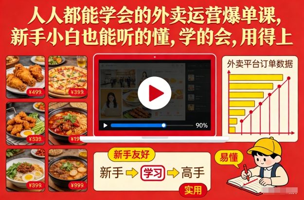 人人都能学会的外卖运营爆单课，新手小白也能听的懂，学的会，用得上-16888副业资讯