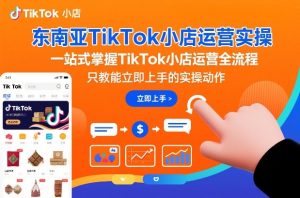 东南亚TikTok小店运营实操，一站式掌握TikTok小店运营全流程，只教能立即上手的实操动作-16888副业资讯
