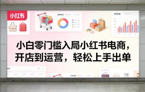 小白零门槛入局小红书电商，开店到运营，轻松上手出单-16888副业资讯