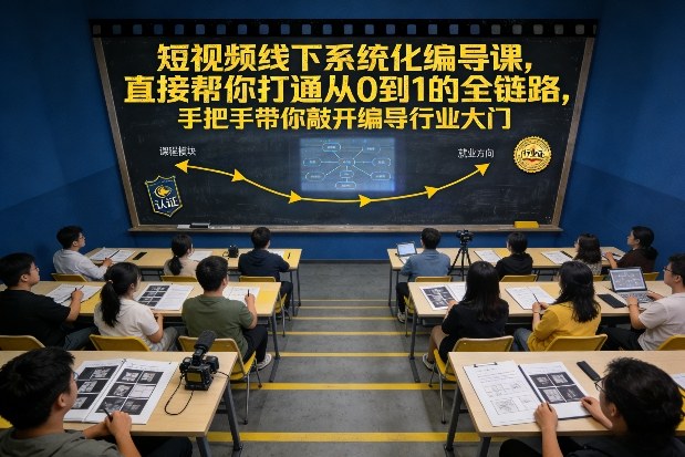 短视频线下系统化编导课，直接帮你打通从0到1的全链路，手把手带你敲开编导行业大门-16888副业资讯