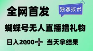 2026最新蝴蝶号无人直播掘金，独家技术，全网首发小白做了一个月收益3W，长期稳定可做【揭秘】-16888副业资讯