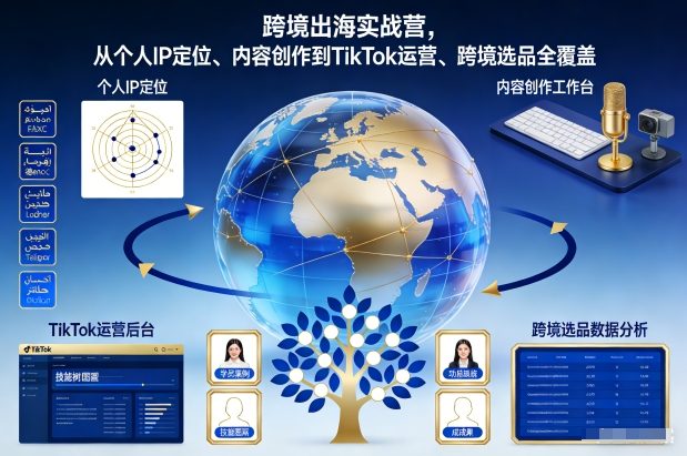 跨境出海实战营，从个人IP定位、内容创作到TikTok运营、跨境选品全覆盖-16888副业资讯